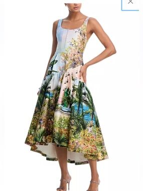 Alice + Olivia Diana Sleeveless High-Low Midi Dress